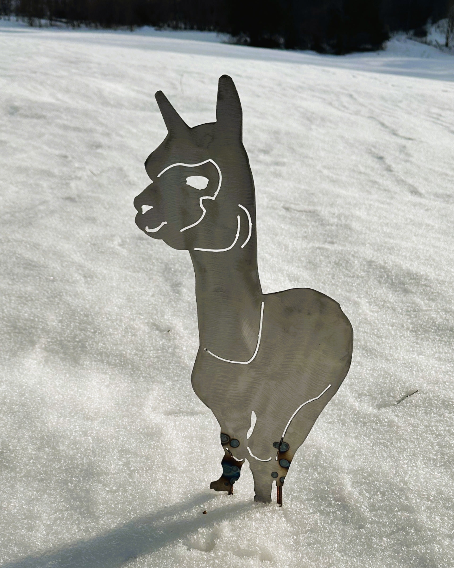 🦙 Edelrost Alpaka „Lissy“ – Gartendeko aus Metall (groß/45 cm)