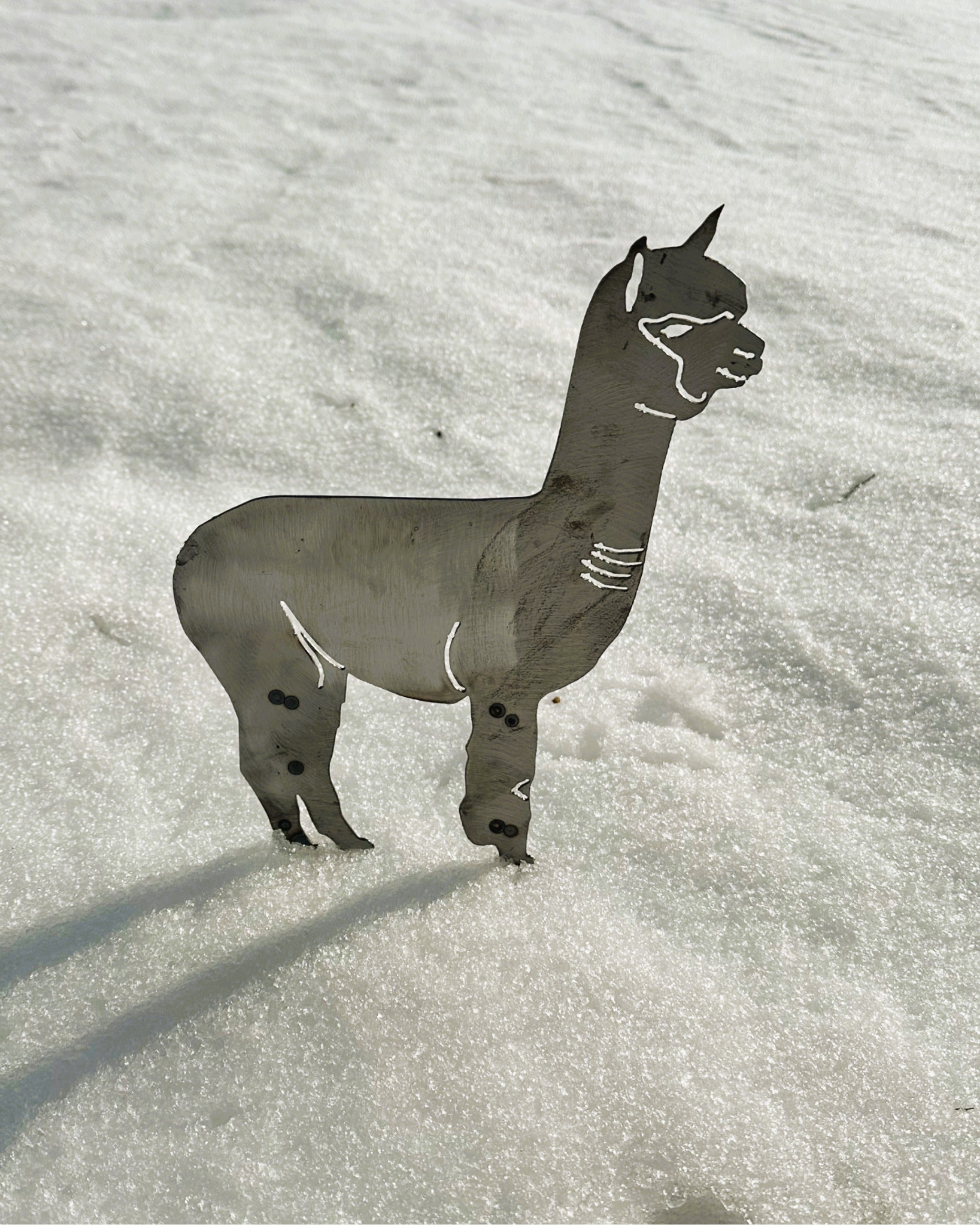 🦙 Edelrost Alpaka „Selma“ – Gartendeko aus Metall (klein/30 cm)